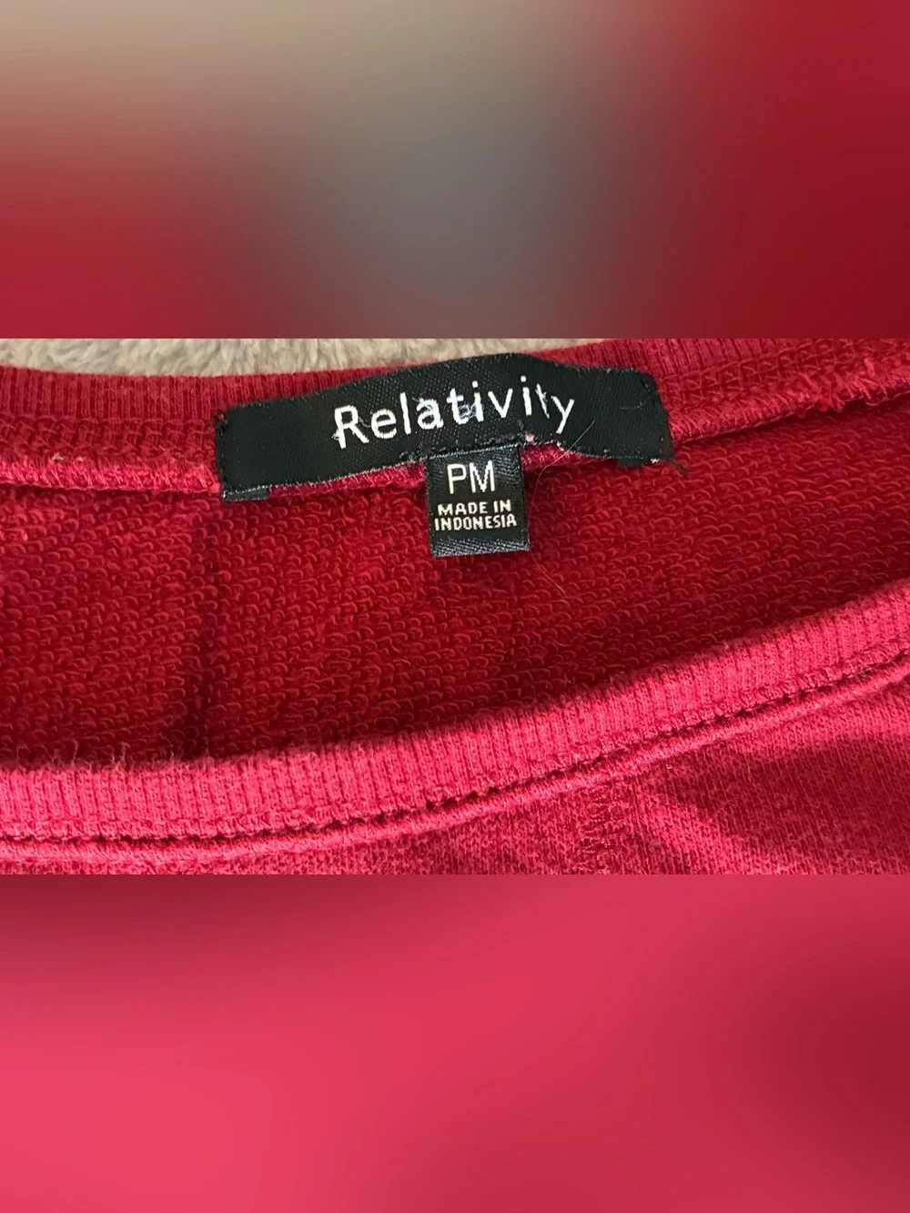 Women’s Relativity Red Scoop-Neck Sweater with Metallic Dot Accents Size PM